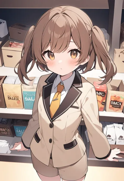 Brown Hair　 short twin tail 　Mac&#39;s Salesperson