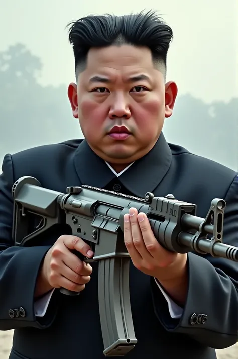 Kim Jong Un Holding A Gun Look Liks Gun Shooter