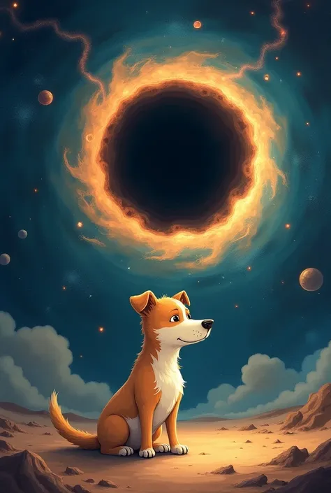 A cheerful black hole and a dog without internet and without understanding anything that is happening