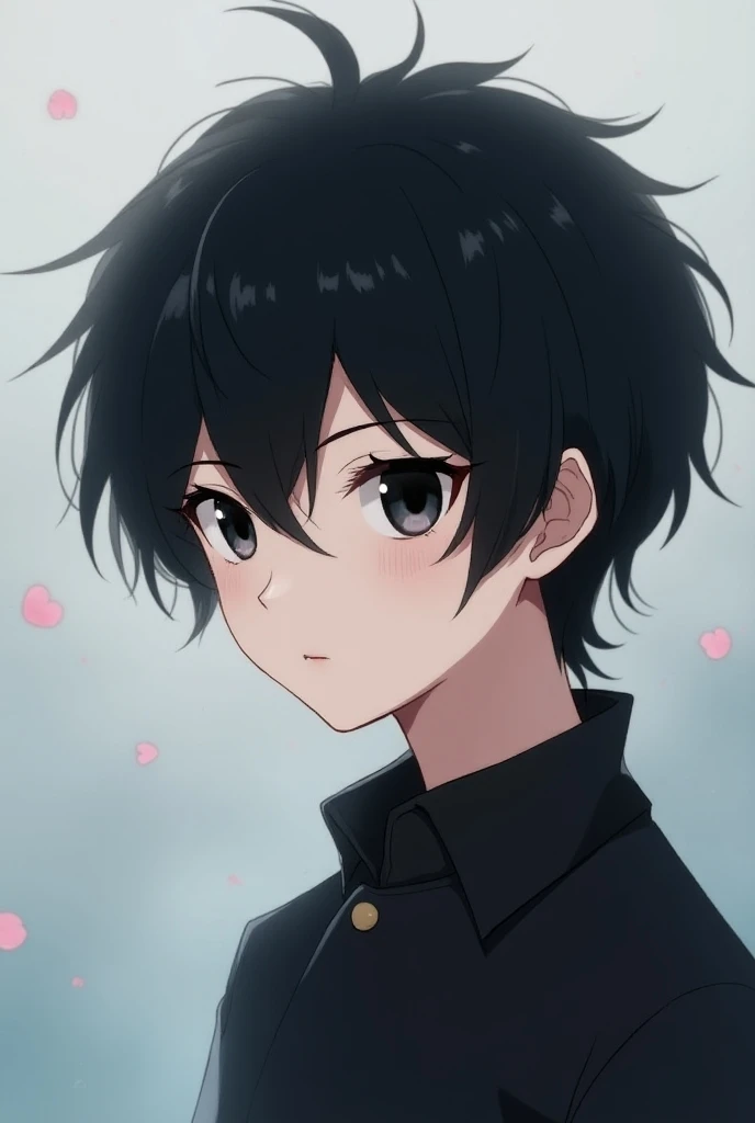 An anime boy with black hair 