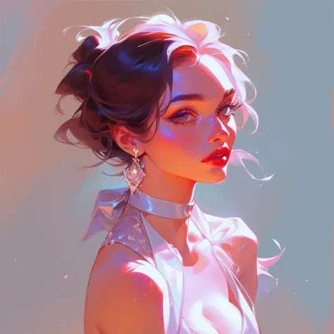 masterpiece,  beautiful illustration, young woman, neon, neonовый свет, vivid illustration