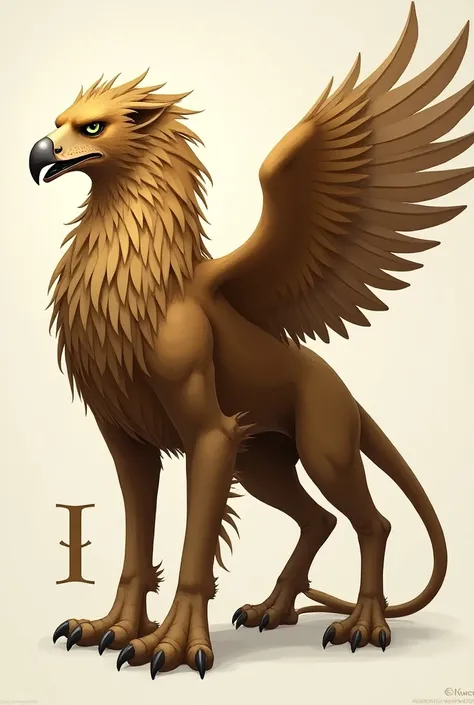 A griffin ,  with text in the image below "Eagle Arteiras "l" The text in Portuguese and the number one in Roman 