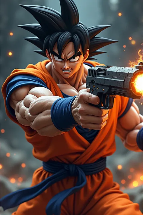 Black Goku hand in skin Gun