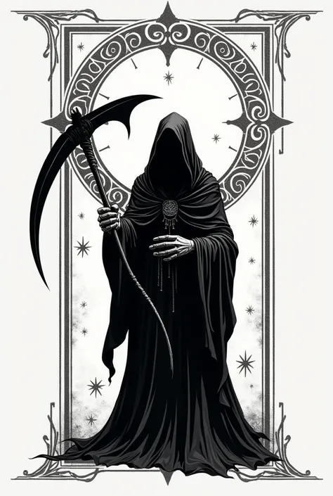 Tarot Card, The Death, Vector, Symetric, Black and White