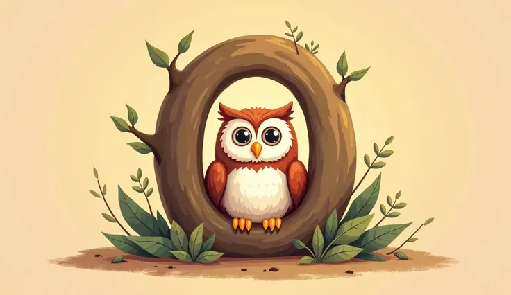 O is for owl wise and wise also include alphabet O in the picture (cartoon)