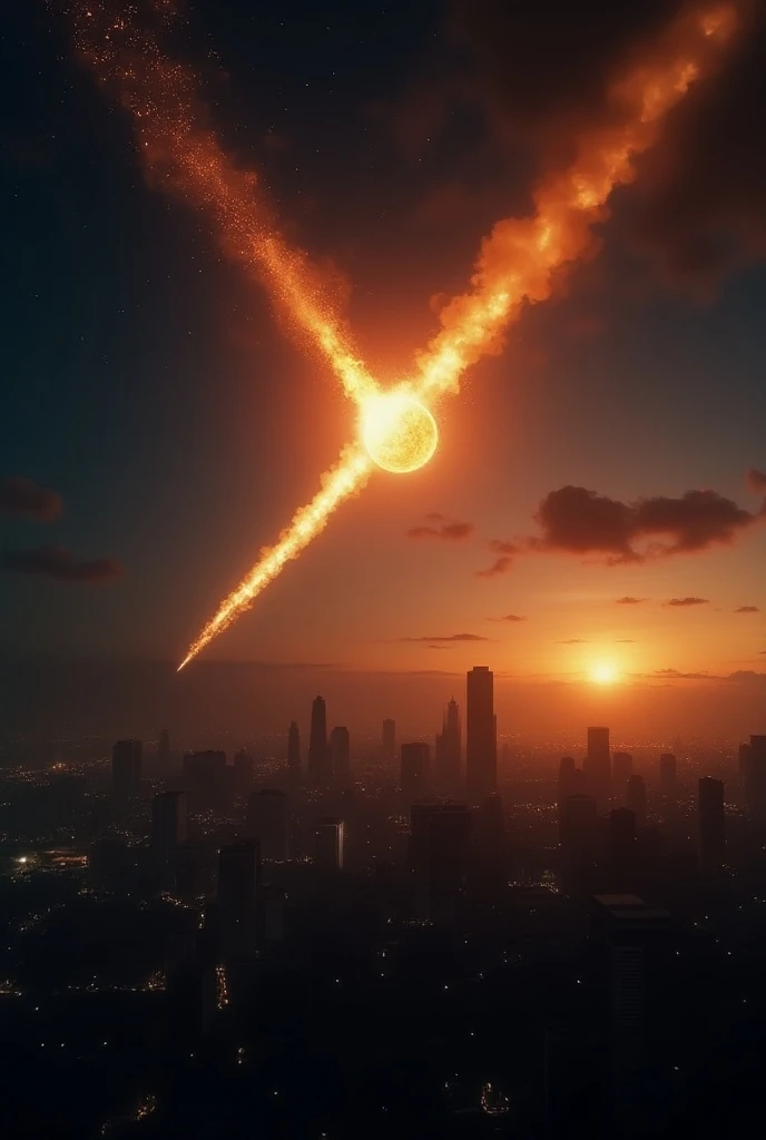 Meteor falling in the city of São Paulo