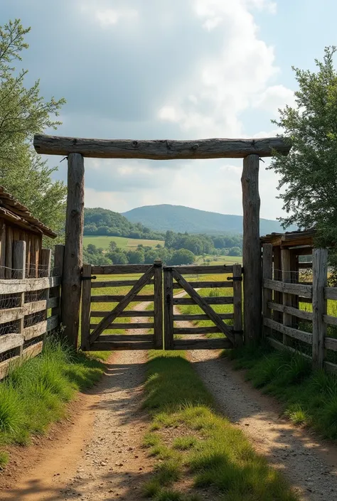 Sliding farm gate with cyclone wire 