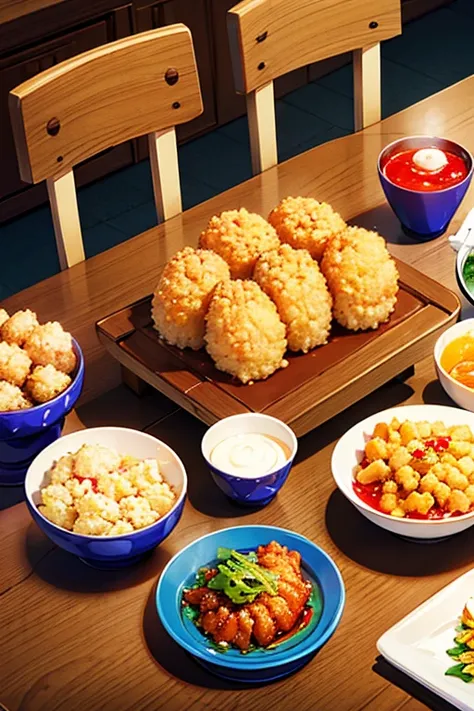 Cirnos group (touhou) Tempura set meal