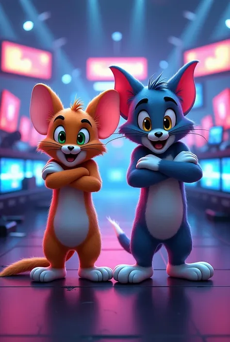 Image of Tom and Jerry e-sport with arms crossed looking forward 