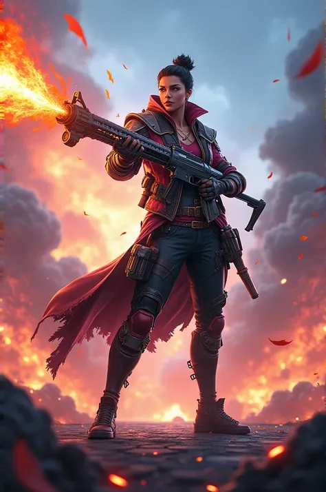 Main Character: Free Fire character (maybe an epic skin) in an action pose (e.g., shooting).
Text: “LIVE NOW” at the top, “Epic Clutch Moments!” at the bottom in bold font.
Additional Details: Bright explosion effects or a dramatic background to create an ...