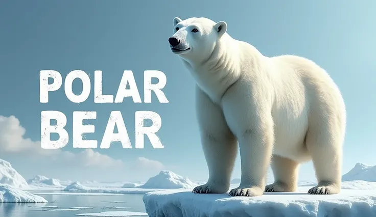 Image with polar bear written in capital letters