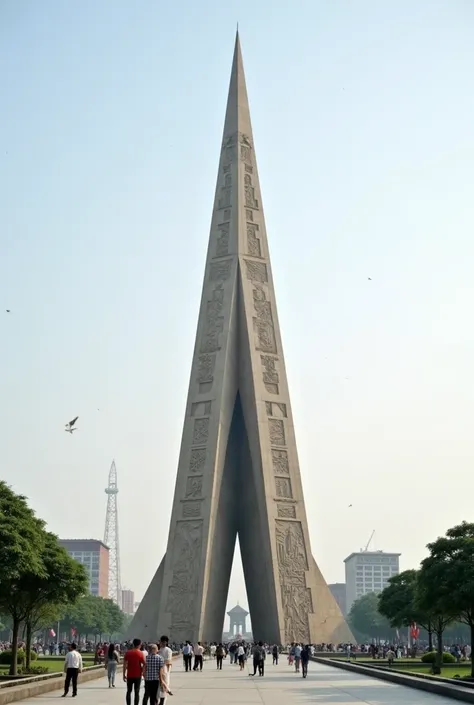 Triangular monument for July movement in Bangladesh 