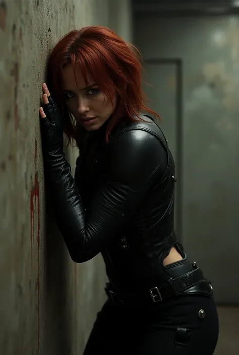 Marvels Black Widow was shot in the side, grabbed by the side, and leaning against a wall