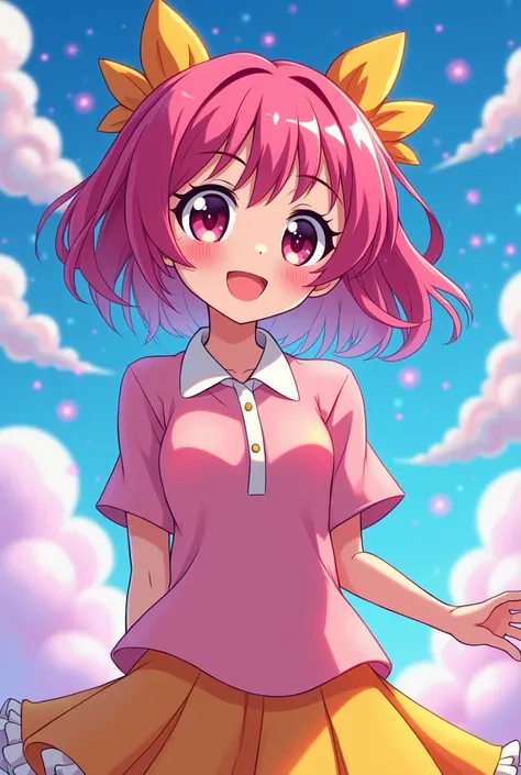 Anime, Pretty Cure, Girl wearing a Massive Popped Collar Polo thats taller than her head