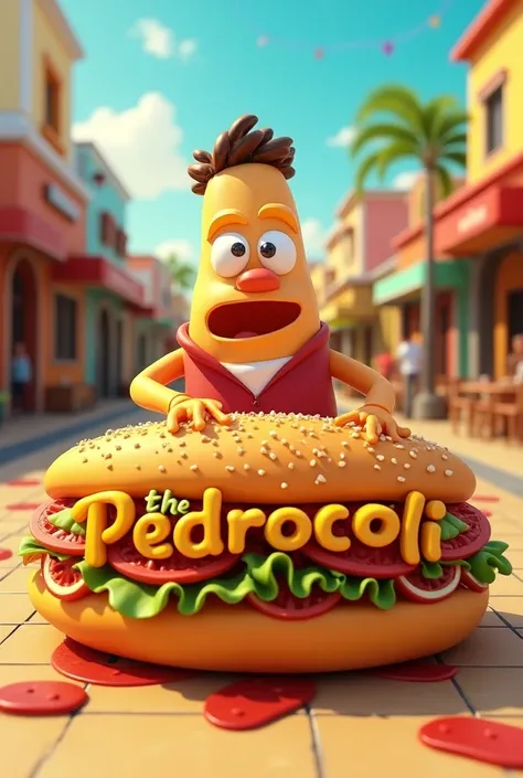  Develop a 3D logo for selling Venezuelan fast food , 
“The Pedrocoli"