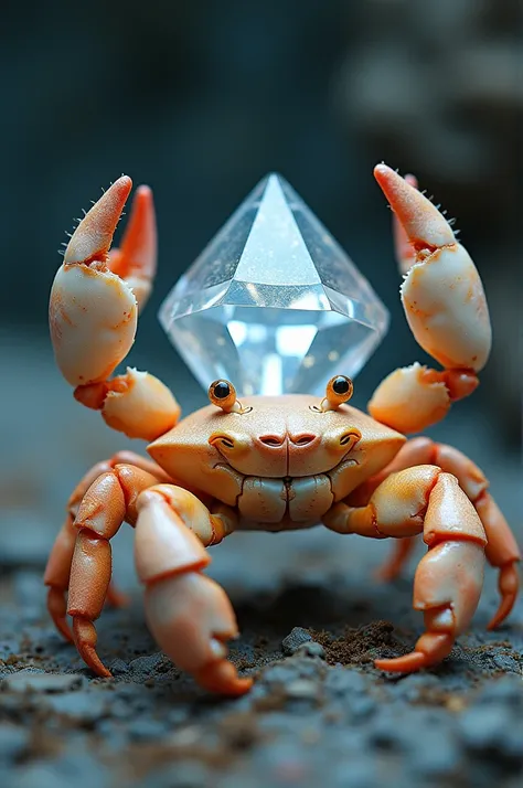 a cross breed between a white diamond and a crab, forming a new specie 
