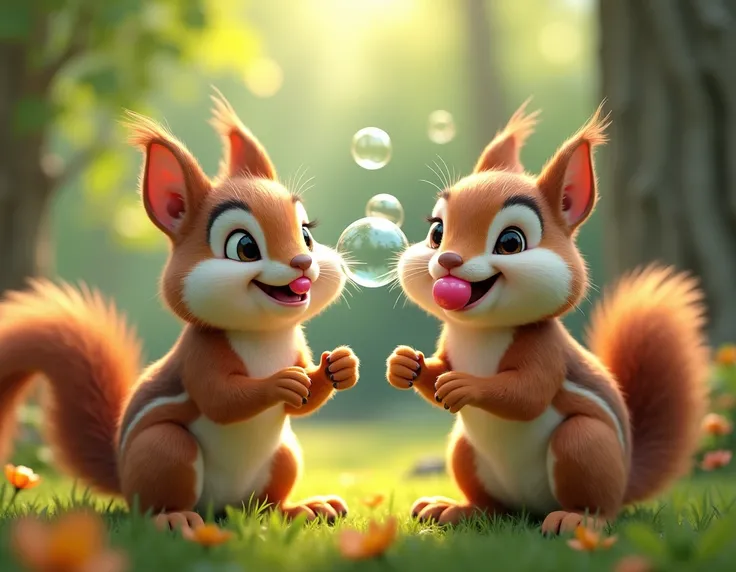  Alvin two squirrels,sucking gum , 4K