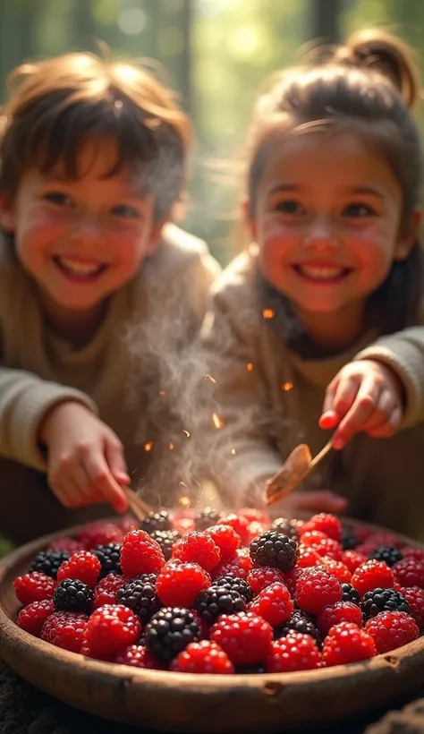 But as the berries roasted, a rich and enticing aroma filled the air and They smile

