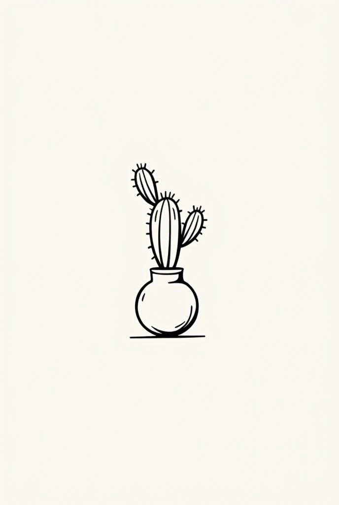  to create an intelligent and simple logo ,  in a delicate way for the name CACTILIANOS, The logo has to do with cactus , a minimalist cactus inside a vase,  Black and White 