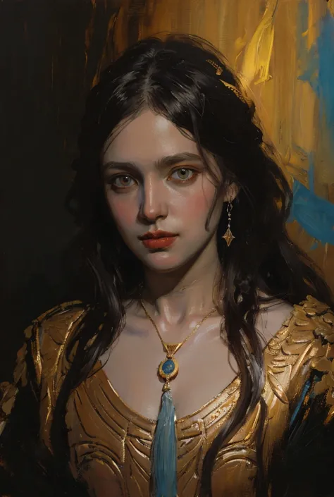 Eve, stellar blade, disco elysium, disco elysium portrait, disco elysium style, zaUm, oil painting, soft lighting, aleksander rostov, paint strokes, fix face