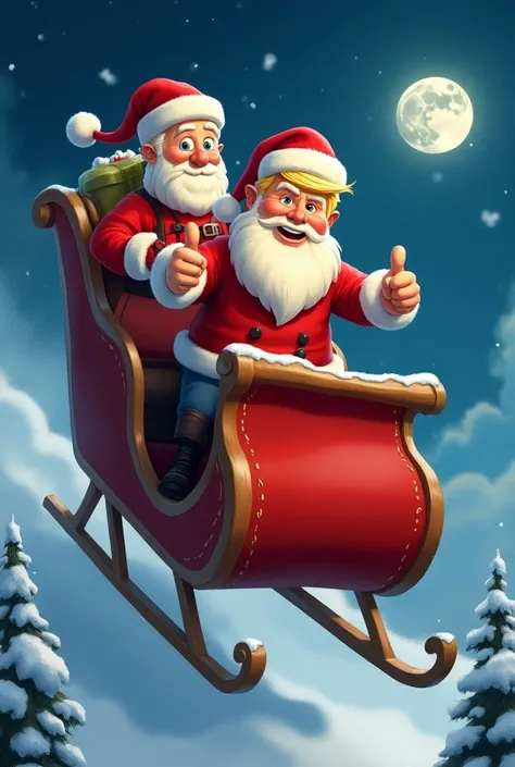 Hoodie with Santa and Trump on the Sleigh:

Depict Trump riding in Santas sleigh, wearing a Santa hat himself.
Could have Trump giving a thumbs up with a humorous tagline like, “Special Delivery.”