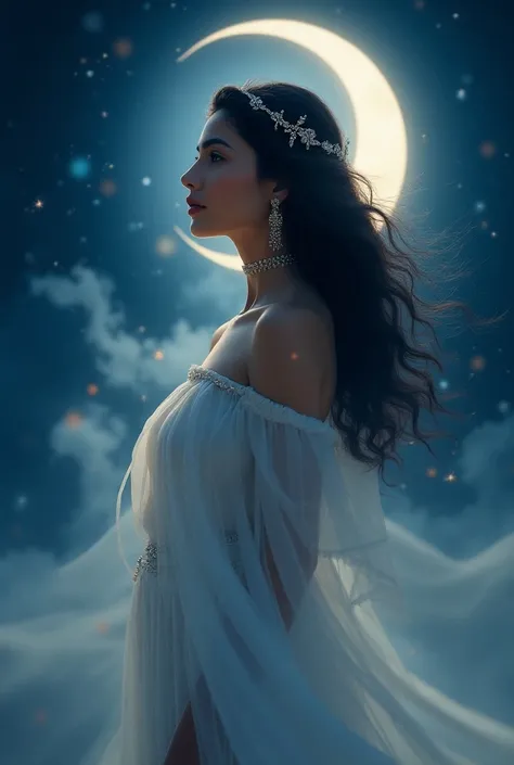 Generate Sara Ali khan as moon godess 