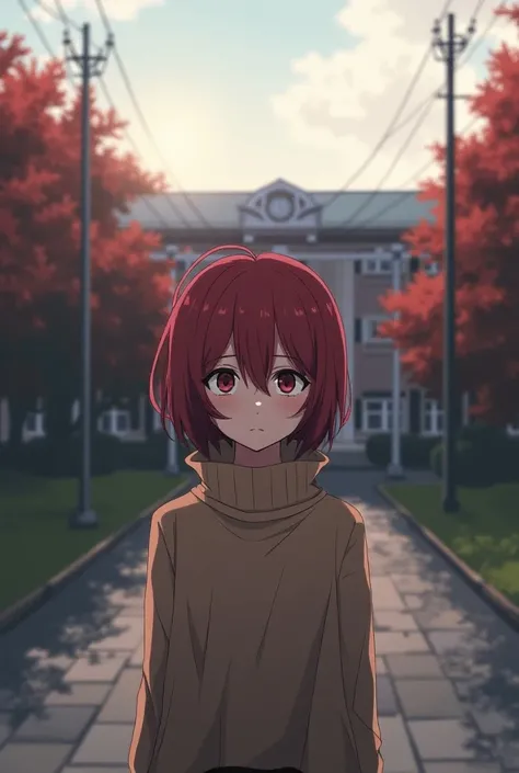  alone, 1 Girl, Yamagishi Crimson,  Gekkoukan High,  turtleneck,