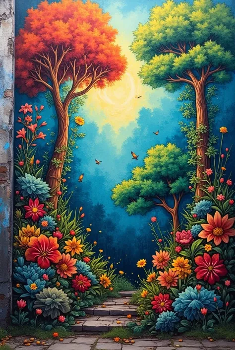  A graffiti mural with nature 