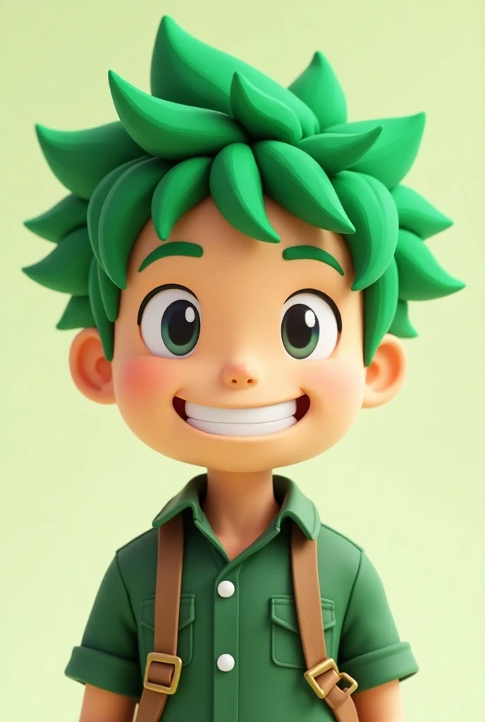 kotaro smile with a green hair in roblox