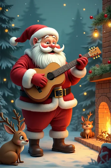 Christmas man playing guitar