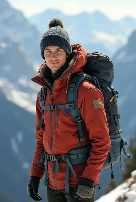 Mountaineer  (young,  25 years old ):  Adventurous and courageous but also somewhat cautious and inquisitive .  At first he shows fear of the unknown ,  but he quickly adapts to the situation and is able to relax and enjoy unexpected company.
