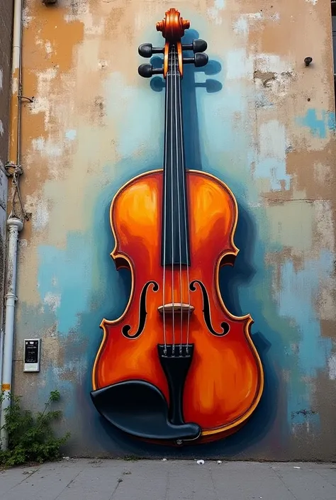 The violin, painted on a wall, says xixawa_street
nicely 