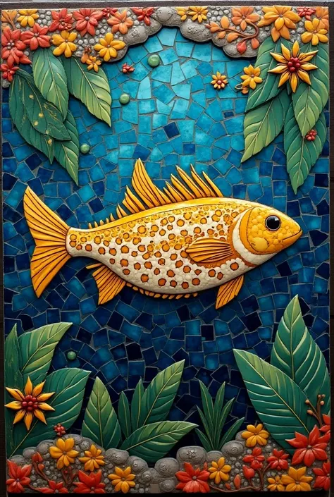 ceramic mosaics with Tucunaré fish themes