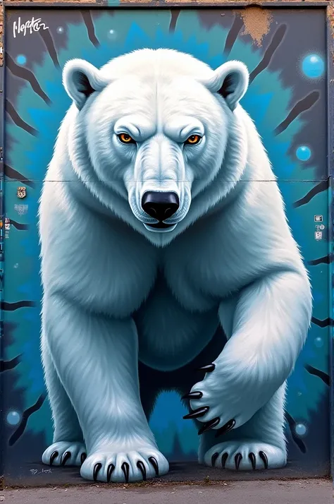 A polar bear graffiti