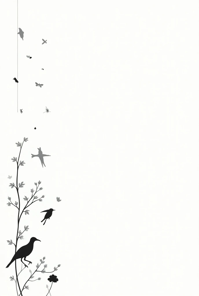 simple black and white cover design with animals and flowers