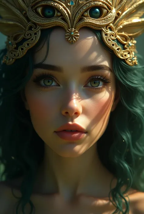 A mermaid,women, underwater,, intricate details, beautiful detailed eyes, beautiful detailed lips, extremely detailed face, long eyelashes, , ornate headpieces, detailed ancient, golden hues, warm lighting, dramatic shadows, photorealistic, highly detailed...