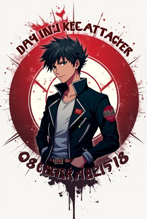 Try making a circle . Inside the circle there is a photo of a cool Anime man wearing a jacket written Daffa . Continue in the upper circle there is the inscription Daffa Attacker and in the lower circle it says 6288286421718.