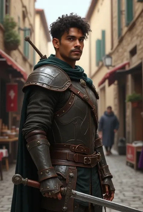 Viktor is a 19-year-old male ,  with brown skin and curly hair and a thin mustache. he has 1,75 meters high,  is thin and weighs about 70 kg . He wears light armor,  made of leather and with some metal plates ,  ideal for agility and mobility .  His armor ...