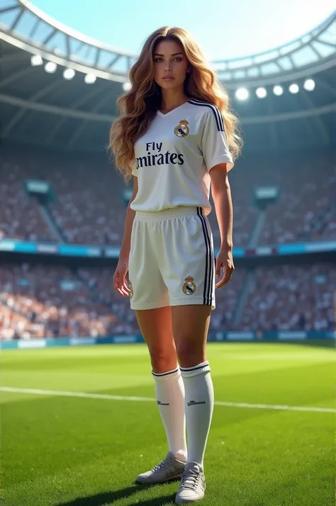 Shakira in Real Madrid soccer uniform 