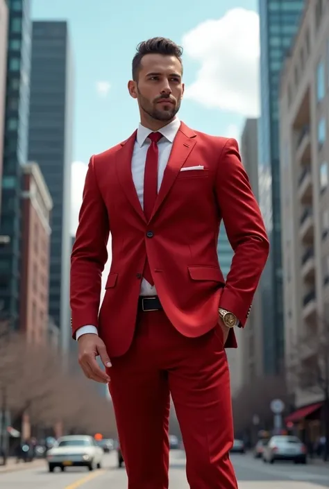 Businessman in red clothes 