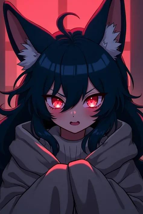 Heres the commands I used
Female, Mobian, Fox, ((())), (((2D Anime Style))), (solo), (1girl), high quality digital art, red and black neon lines sketch art, a dark blue furred female anthropomorphic Fox, has glowing red eyes, (((dark blue fur))),  (ish smi...