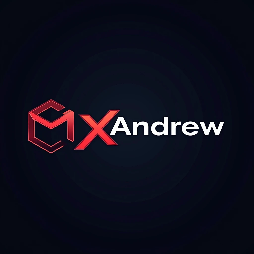 Technical gamer logo created for the words MxAndrew with YouTuber 4k full HD