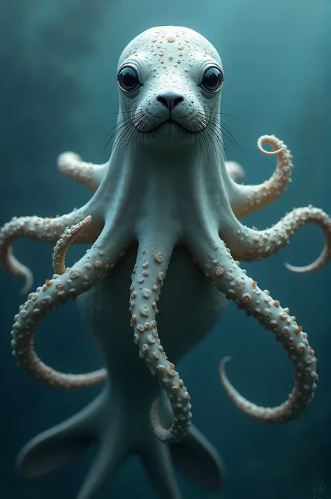  Lets create another species !

Name:  Polhafoca

Base species : dust (Octopus vulgaris) e Foca  ( Otaria flavescens )

FEATURES:

- Body:  Mixture of seal body with octopus tentacles .
 - Coat :  Light gray coat of Seal with octopus camouflage patterns.
-...