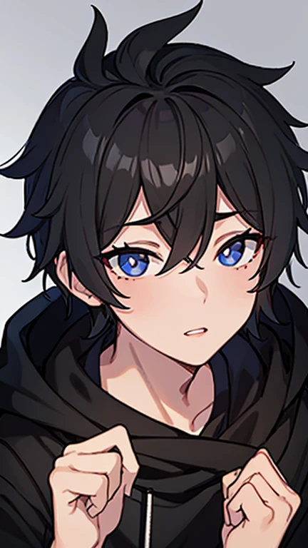 1teen boy, short dark brown hair, black hoodie, loose black pants, beautiful detailed eyes, beautiful detailed lips, extremely detailed face, longeyelashes