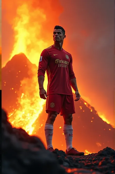 Cristiano Ronaldo is in volcano.