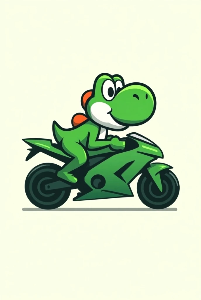 Design a yoshi logo with a green sportbike, Inscrit KAWAYOSHI