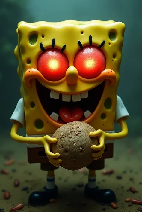 SpongeBob with the secret formula and all red eyes