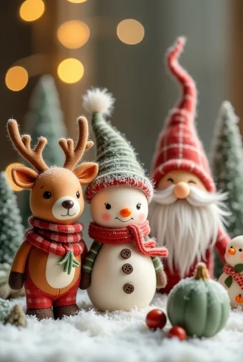 Des motifs d animaux déguisés pour noel, des petits rennes tout mignon, des bonhommes de neiges et des gnomes