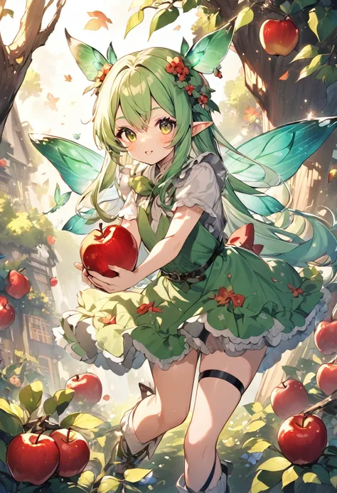 Fairy and apple.