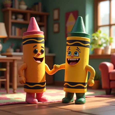 an animated crayola entering your partners house that is another crayola